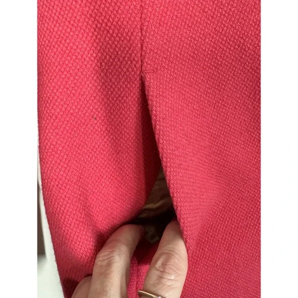 J. Crew Women's Hot Pink Wool Coat With Large Buttons Pleated Back Size 4‎ READ - Picture 3 of 10
